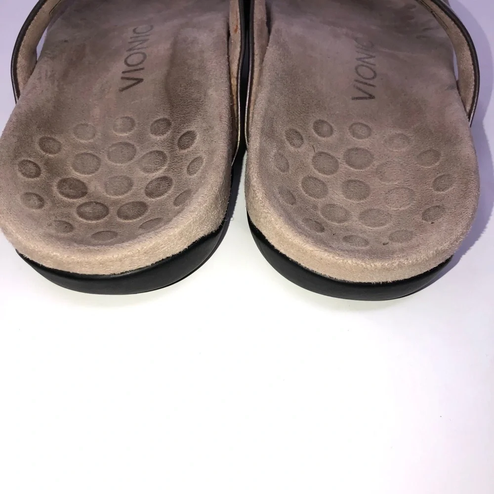 𝅺Vionic Bella toe gold sandals flip flops 7